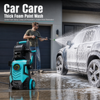 Electric Pressure Washer with Visual Pressure Dial, Hose Reel & 6 Quick‑Connect Nozzles, Compact Power Washer for Car, Patio, Driveway Cleaning