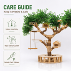 Luxury Solid Wood Cat Tree Tower, Large Multi‑Level Cat Tree with House, Swing & Acrylic Pod, Natural Jute Scratching Posts for 3‑5 Cats