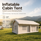 Inflatable Cabin Tent 2‑8 Person, 3‑Min Fast Setup Air Tent, Waterproof UV‑Resistant Glamping Tent with Pump & Carry Bag for Family Camping
