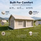Inflatable Cabin Tent 2‑8 Person, 3‑Min Fast Setup Air Tent, Waterproof UV‑Resistant Glamping Tent with Pump & Carry Bag for Family Camping