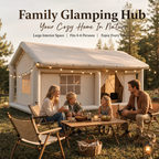 Inflatable Cabin Tent 2‑8 Person, 3‑Min Fast Setup Air Tent, Waterproof UV‑Resistant Glamping Tent with Pump & Carry Bag for Family Camping