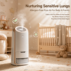 H13 HEPA Air Purifier with Humidifier, 99.97% Allergen Removal, 360° Air Intake for Home Bedroom