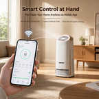 H13 HEPA Air Purifier with Humidifier, 99.97% Allergen Removal, 360° Air Intake for Home Bedroom