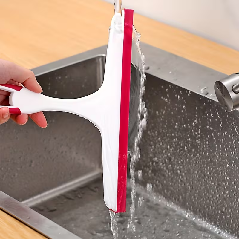 Multi-Purpose Silicone Window Squeegee with Free Hook Streak-Free Glass Wiper