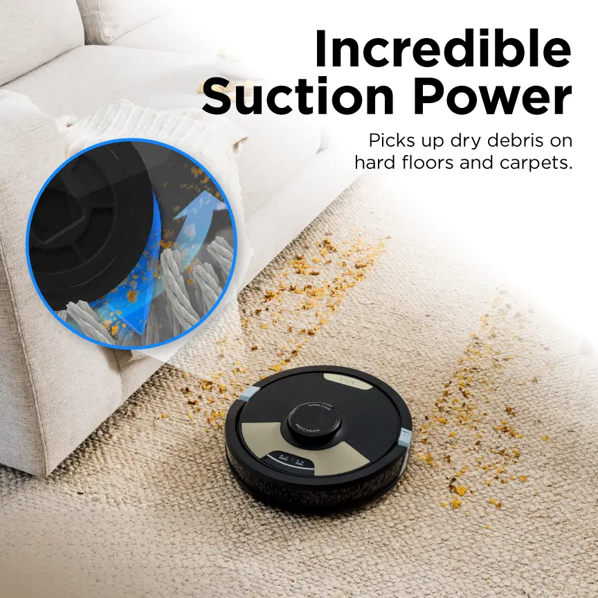 2‑in‑1 Robot Vacuum and Mop | LiDAR Mapping, Self‑Empty Base, Anti‑Allergen Seal, Pet Hair Cleaning for Carpet & Hard Floors