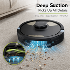 2‑in‑1 Robot Vacuum and Mop | LiDAR Mapping, Self‑Empty Base, Anti‑Allergen Seal, Pet Hair Cleaning for Carpet & Hard Floors