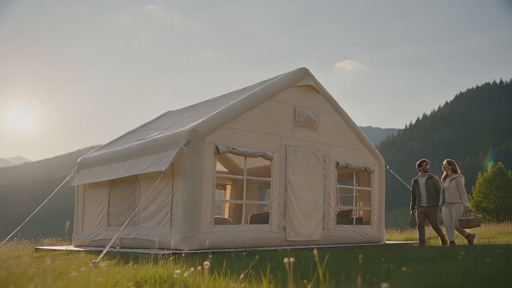 Inflatable Cabin Tent 2‑8 Person, 3‑Min Fast Setup Air Tent, Waterproof UV‑Resistant Glamping Tent with Pump & Carry Bag for Family Camping
